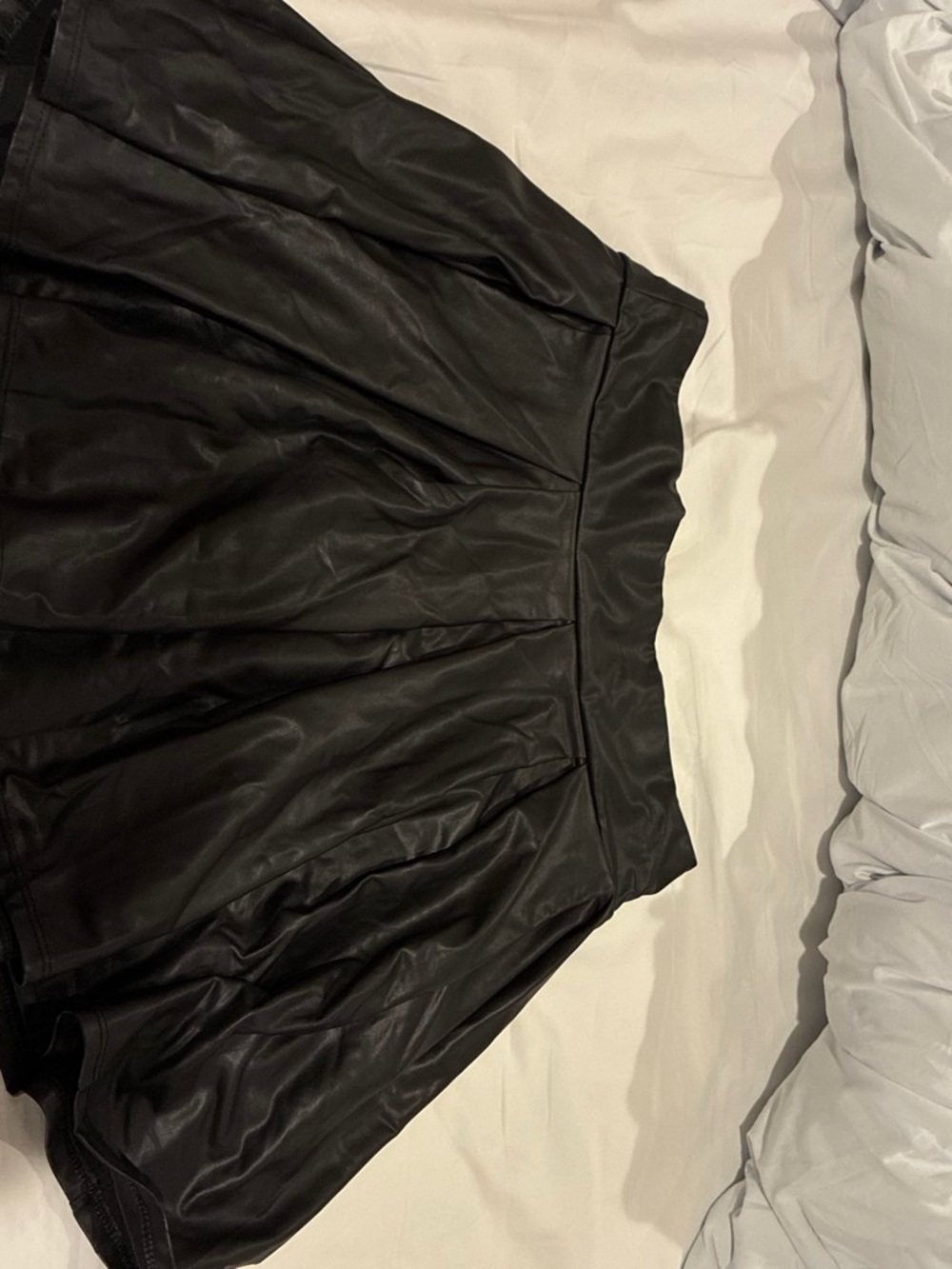 Spirit Black Faux Leather Skater Skirt